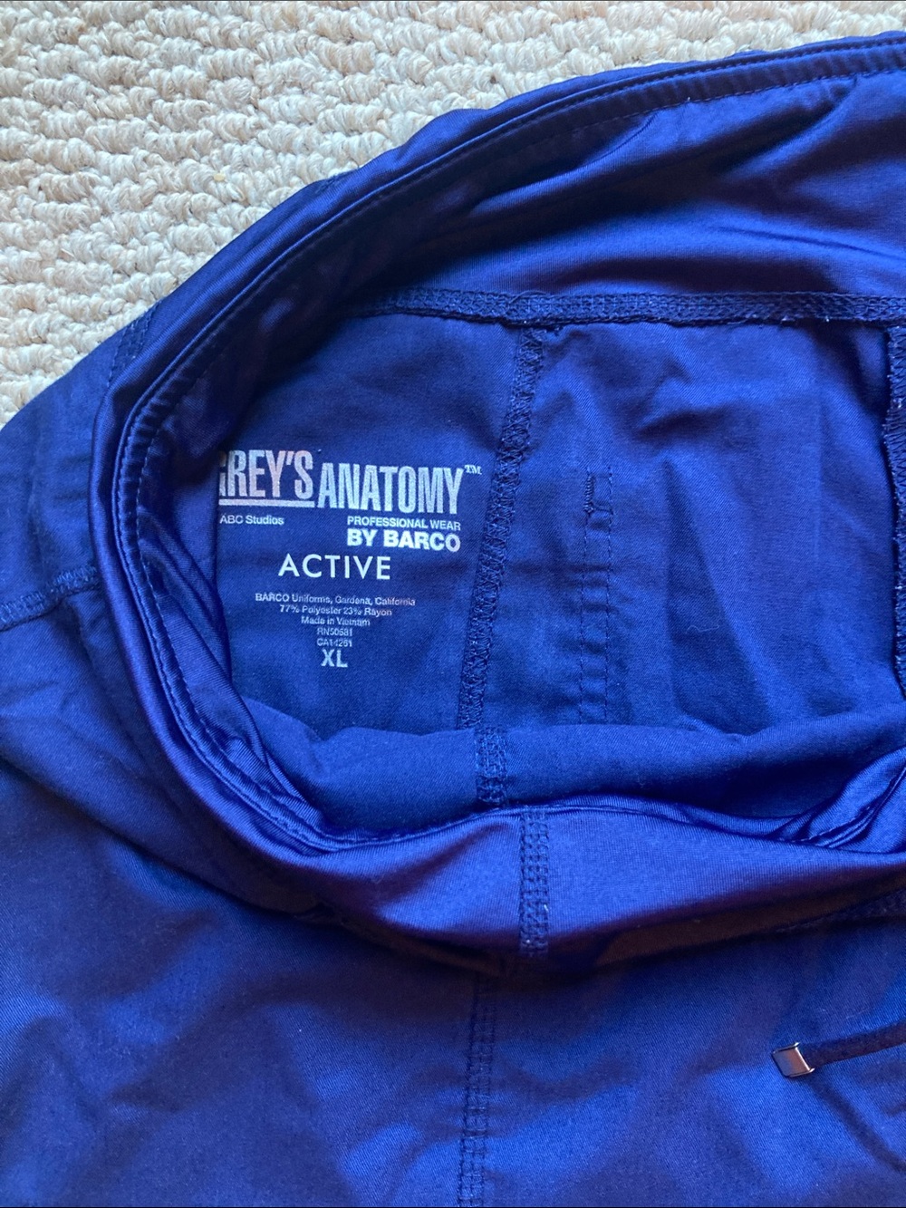 Grey's Anatomy Active Men's Deep Blue Performance scrubs pants